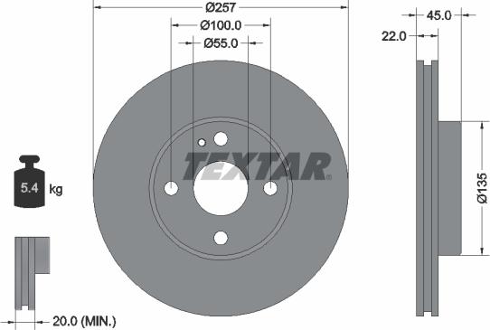 Textar 92061600 - Disque de frein cwaw.fr