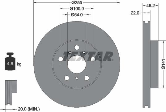 Textar 92068900 - Disque de frein cwaw.fr