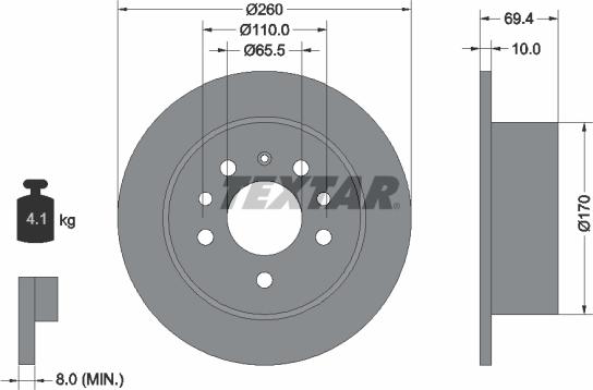 Textar 92068800 - Disque de frein cwaw.fr