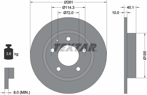 Textar 92062100 - Disque de frein cwaw.fr