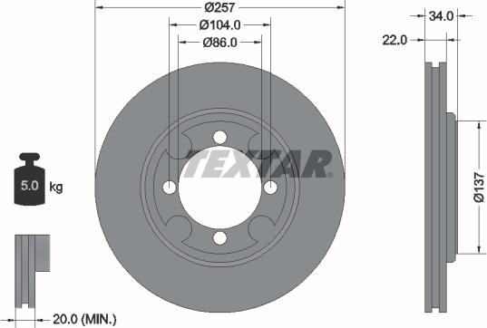 Textar 92062700 - Disque de frein cwaw.fr