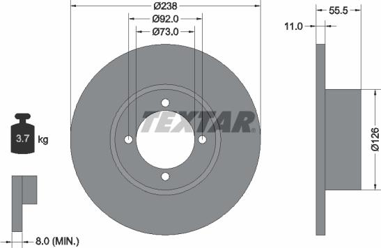 Textar 92005400 - Disque de frein cwaw.fr