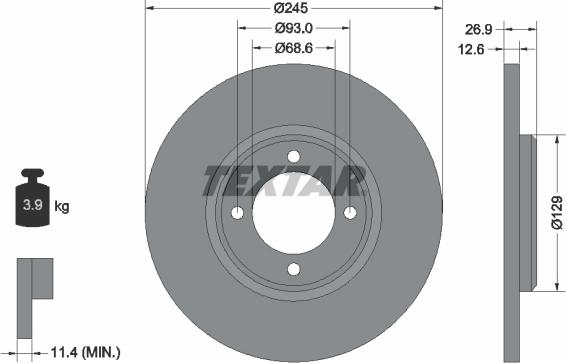 Textar 92008200 - Disque de frein cwaw.fr