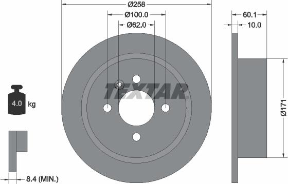 Textar 92019200 - Disque de frein cwaw.fr