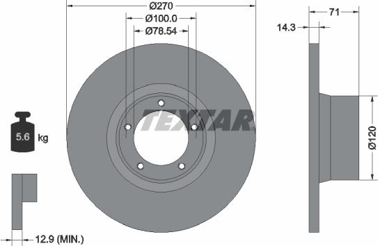 Textar 92014900 - Disque de frein cwaw.fr