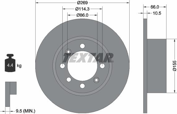 Textar 92010000 - Disque de frein cwaw.fr