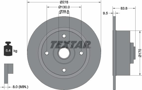 Textar 92010300 - Disque de frein cwaw.fr