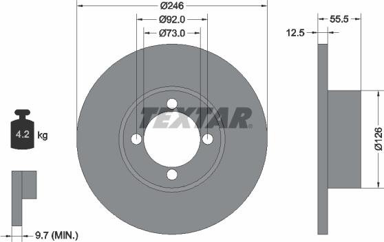 Textar 92010700 - Disque de frein cwaw.fr