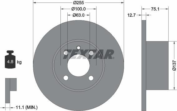 Textar 92011600 - Disque de frein cwaw.fr