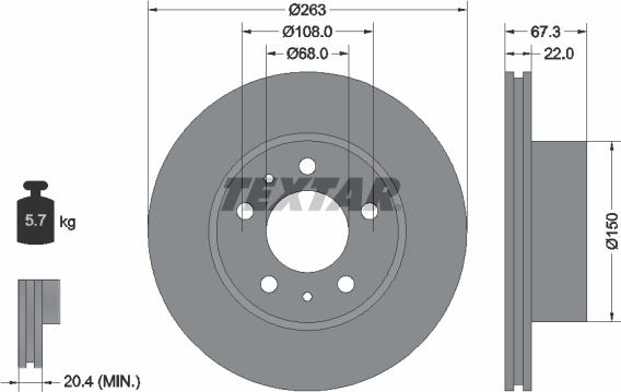 Textar 92018600 - Disque de frein cwaw.fr