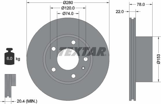 Textar 92013800 - Disque de frein cwaw.fr