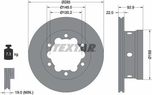 Textar 92089805 - Disque de frein cwaw.fr