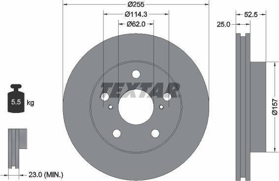 Textar 92080800 - Disque de frein cwaw.fr