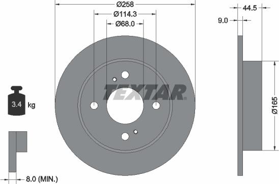 Textar 92080200 - Disque de frein cwaw.fr