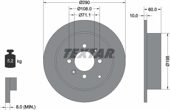 Textar 92080700 - Disque de frein cwaw.fr