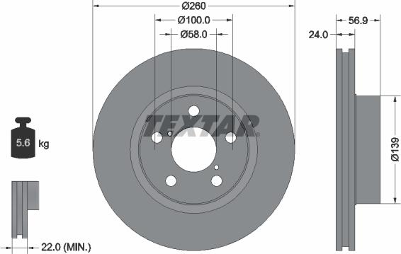 Textar 92081900 - Disque de frein cwaw.fr