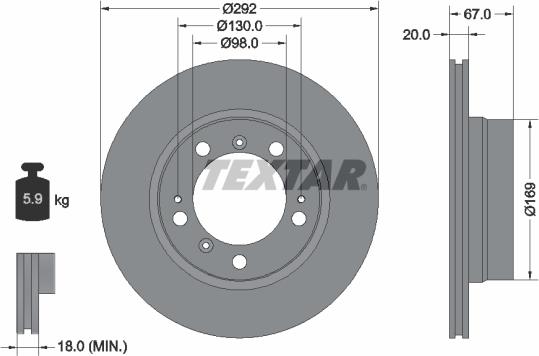 Textar 92088905 - Disque de frein cwaw.fr