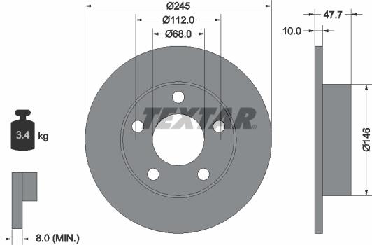 Textar 92088505 - Disque de frein cwaw.fr