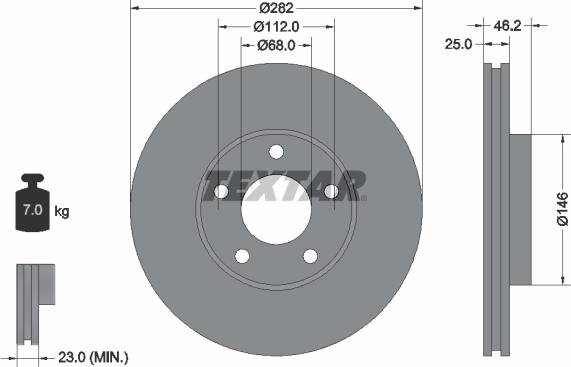 Textar 92083605 - Disque de frein cwaw.fr