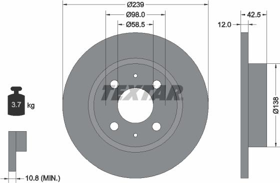 Textar 92039100 - Disque de frein cwaw.fr