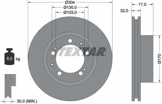 Textar 92039800 - Disque de frein cwaw.fr