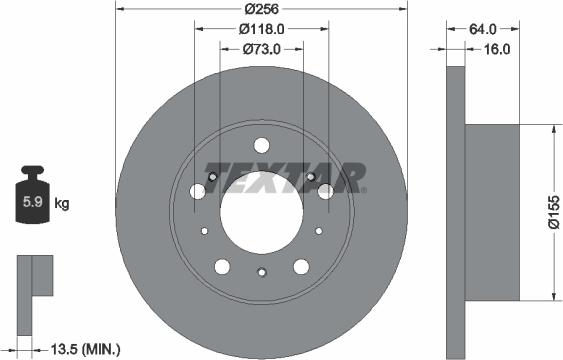 Textar 92034400 - Disque de frein cwaw.fr