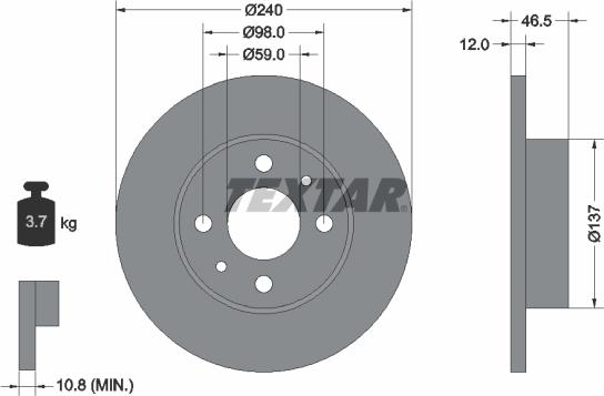 Textar 92034500 - Disque de frein cwaw.fr