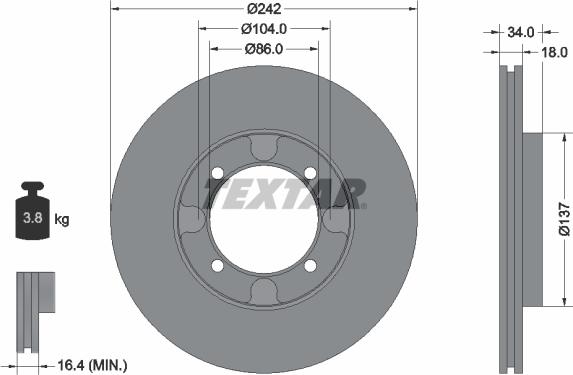 Textar 92034700 - Disque de frein cwaw.fr