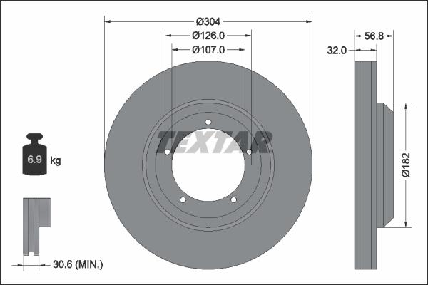 Textar 92035905 - Disque de frein cwaw.fr