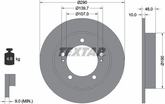 Textar 92036600 - Disque de frein cwaw.fr