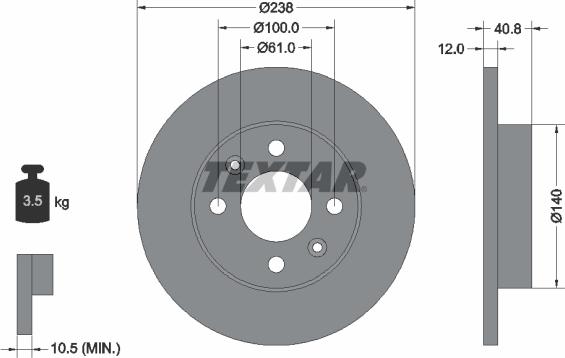 Textar 92036100 - Disque de frein cwaw.fr