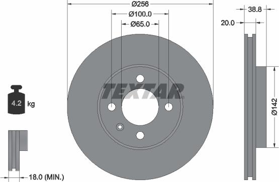 Textar 92036805 - Disque de frein cwaw.fr