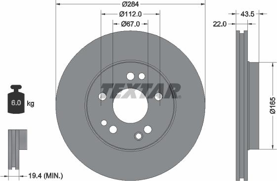 Textar 92031900 - Disque de frein cwaw.fr