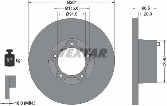 Textar 92031500 - Disque de frein cwaw.fr