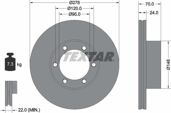 Textar 92033100 - Disque de frein cwaw.fr