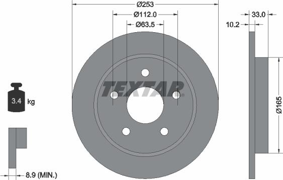 Textar 92032400 - Disque de frein cwaw.fr