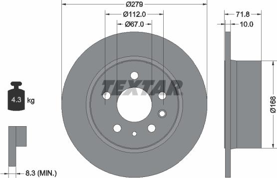 Textar 92032600 - Disque de frein cwaw.fr