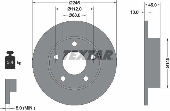 Textar 92037400 - Disque de frein cwaw.fr