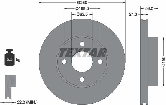 Textar 92037600 - Disque de frein cwaw.fr