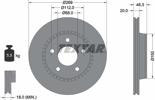 Textar 92037100 - Disque de frein cwaw.fr