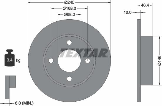 Textar 92037300 - Disque de frein cwaw.fr