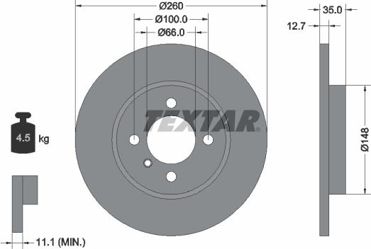 Textar 92026400 - Disque de frein cwaw.fr