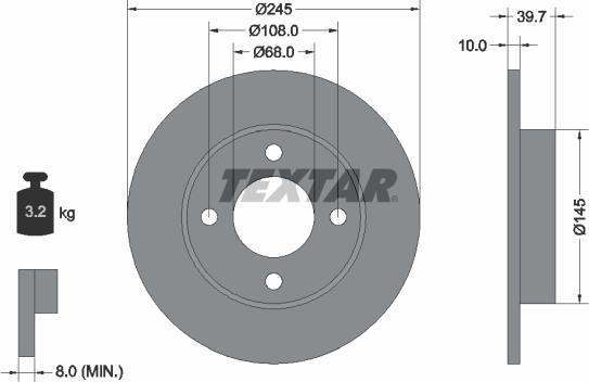 Textar 92026300 - Disque de frein cwaw.fr