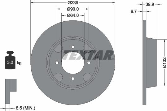 Textar 92020600 - Disque de frein cwaw.fr