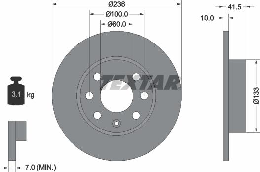 Textar 92020800 - Disque de frein cwaw.fr