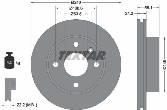 Textar 92022900 - Disque de frein cwaw.fr