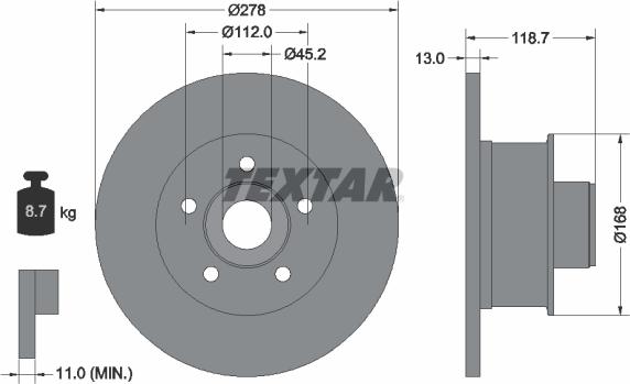 Textar 92022000 - Disque de frein cwaw.fr