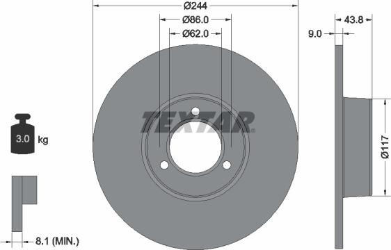 Textar 92022100 - Disque de frein cwaw.fr