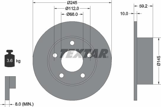 Textar 92022800 - Disque de frein cwaw.fr