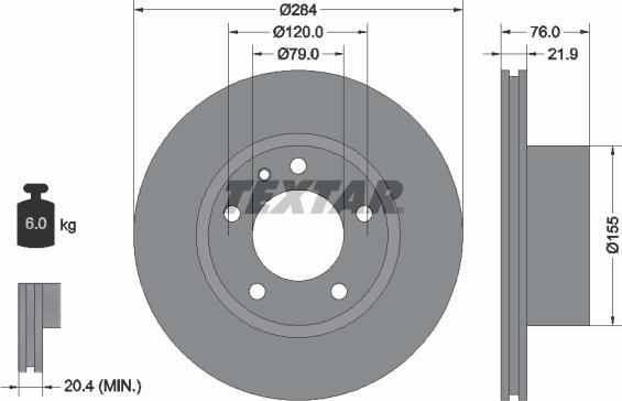 Textar 92022300 - Disque de frein cwaw.fr